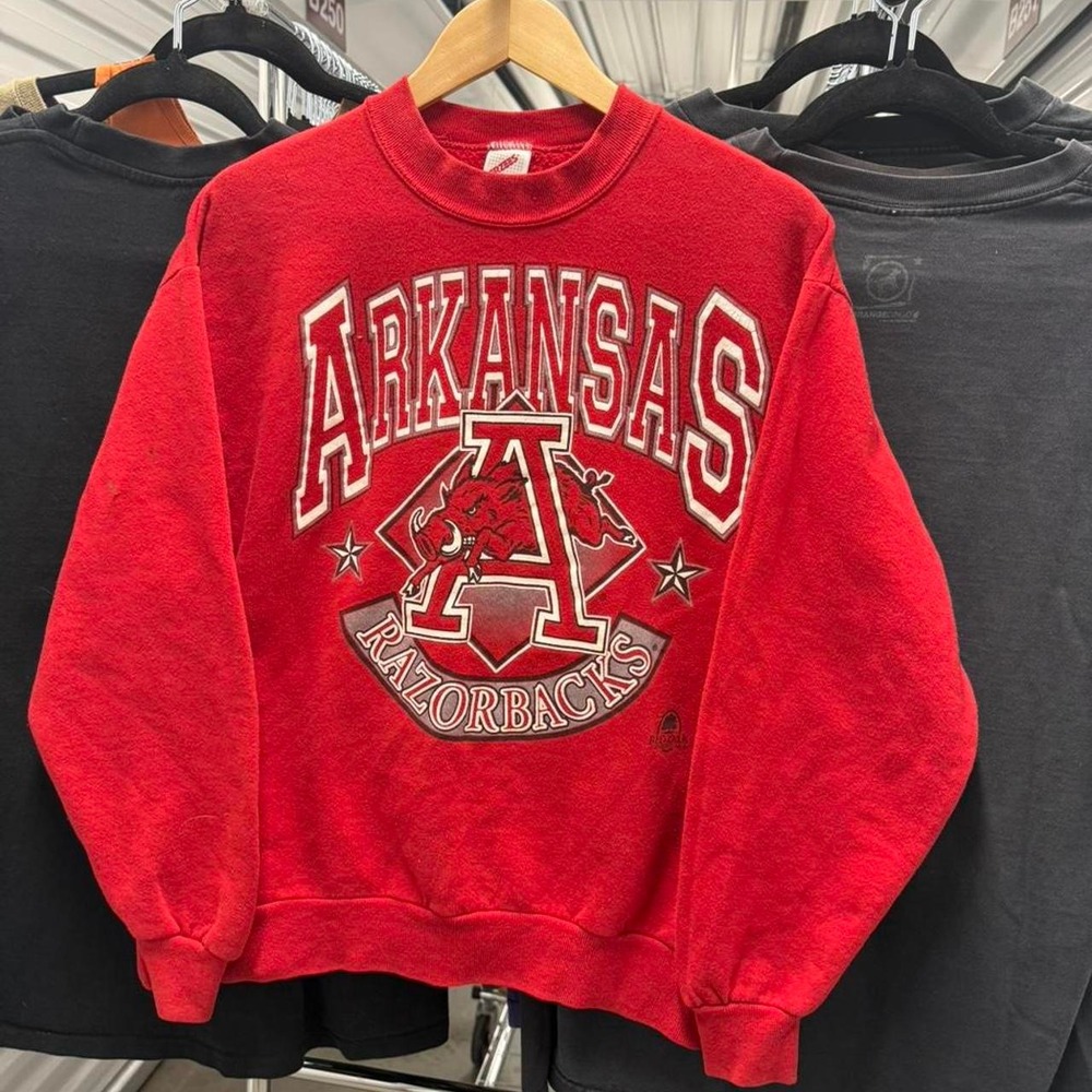 Vintage 90's Jerzees Arkansas Razorbacks Crewneck College Sweater - Picture 2 of 8